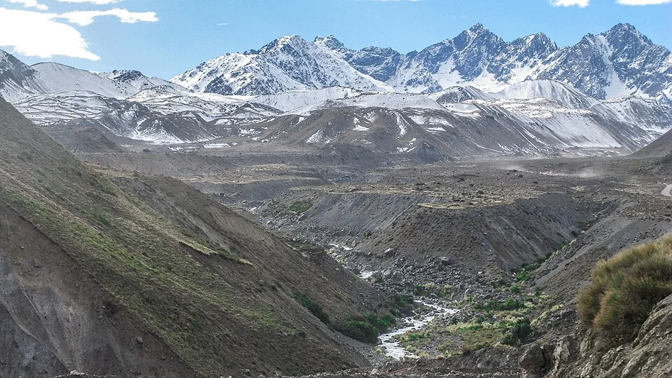 Paisagem montanhosa do Cajón del Maipo