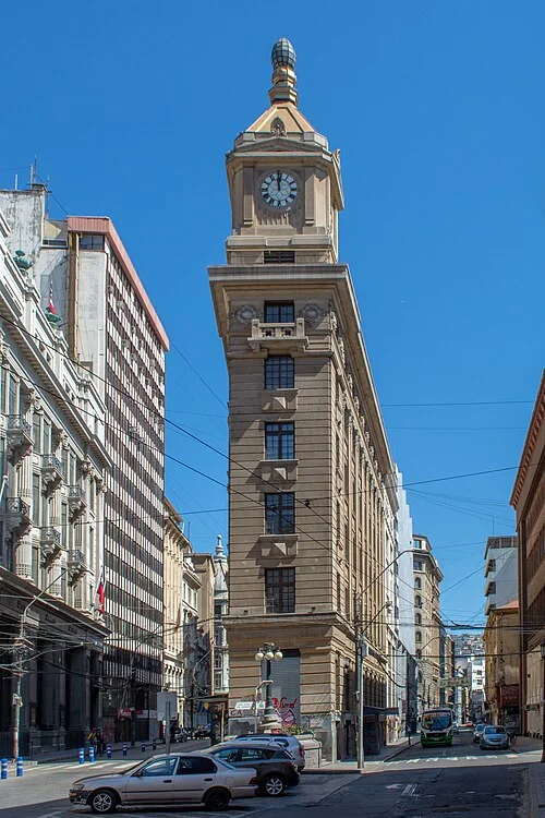 Reloj Turri e rua de Valparaíso